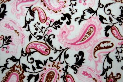 Paisley Minky Cuddle Fur MOCHA PINK 