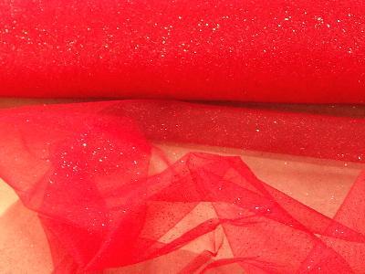 Tulle Glitter RED