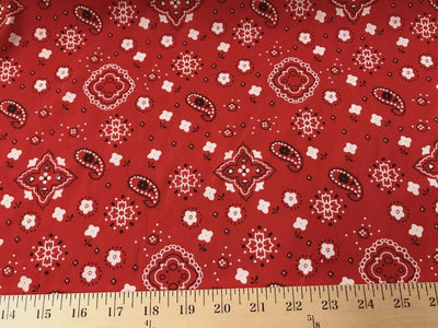 Red Paisley Print Poly/Cotton