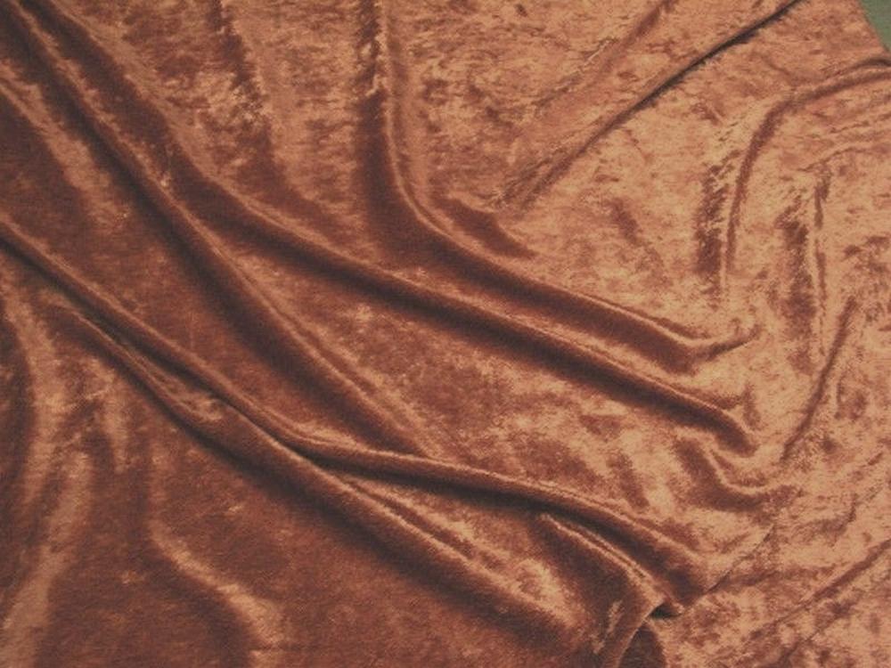 Crushed Panne Velour Velvet Rust Lot 2