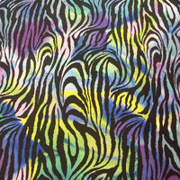 Blue Green Purple Zebra Spandex SP-47