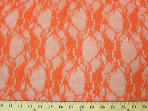 Circle Stretch Lace ORANGE SL-25 "LAST PIECE MEASURES 1 YARD 10 INCHES"