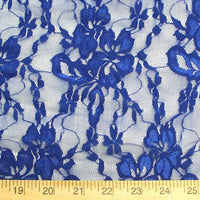 Flower Stretch Lace ROYAL BLUE SL-51 "LAST PIECE MEASURES 1 YARD 28 INCHES"