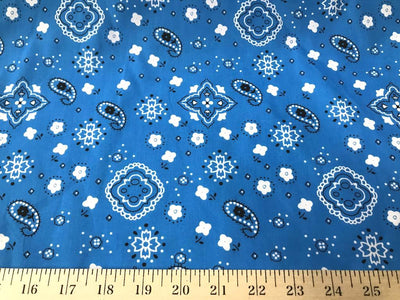 Turquoise Paisley Print Poly/Cotton