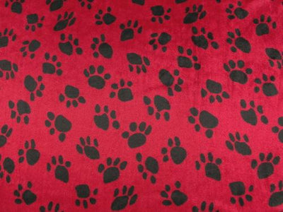 Velboa Paw Prints RED