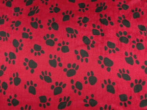 Velboa Paw Prints RED