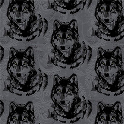 Premium Anti-Pill Wolf Heads Fleece A52